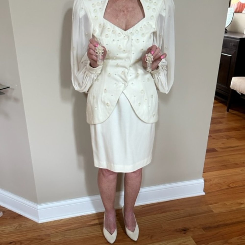 Formal white Suit (Earrings are extra.)